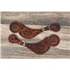 Image 1 : Tooled Leather Cowboy Spur Straps