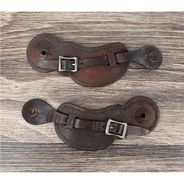 Tooled Leather Cowboy Spur Straps