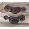 Image 1 : Tooled Leather Cowboy Spur Straps