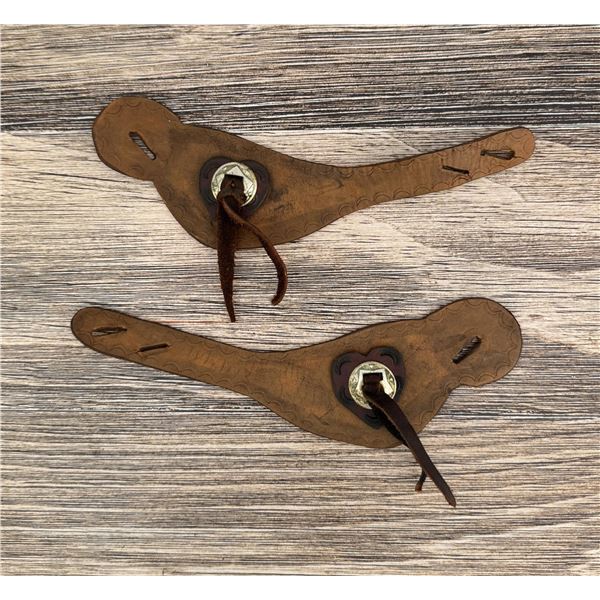 Tooled Leather Cowboy Spur Straps