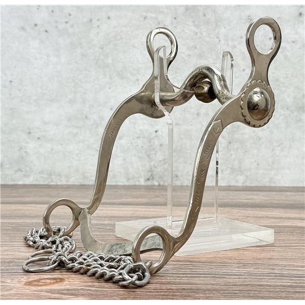 Crockett Silver Overlay Stainless Cowboy Horse Bit