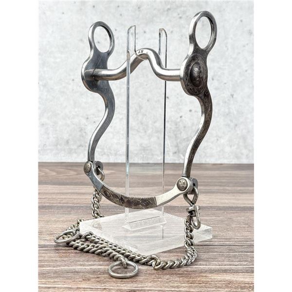 Crockett Silver Overlay Stainless Cowboy Horse Bit