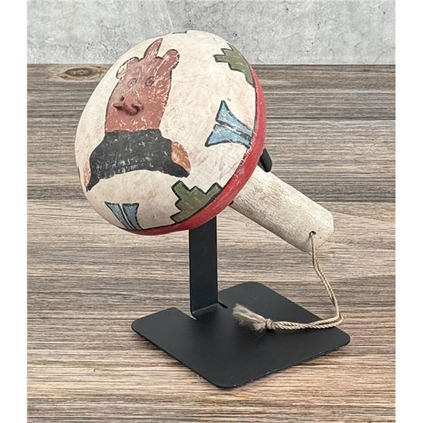 Hopi Indian Mudhead Painted Dance Rattle
