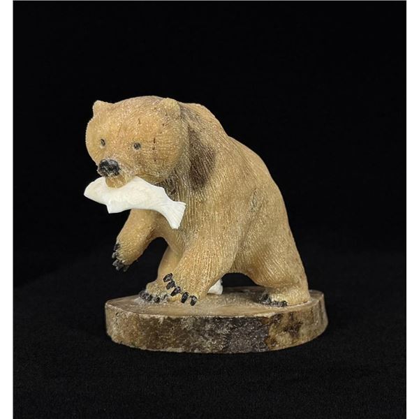 James Aningayou Inuit Eskimo Grizzly Bear Carving