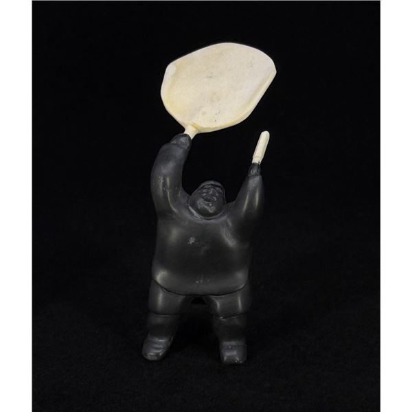 Silas Kayakjuak Inuit Eskimo Drummer Carving
