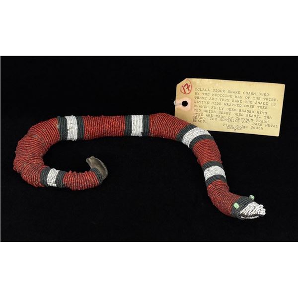 Pine Ridge Sioux Indian Beaded Snake Fetish