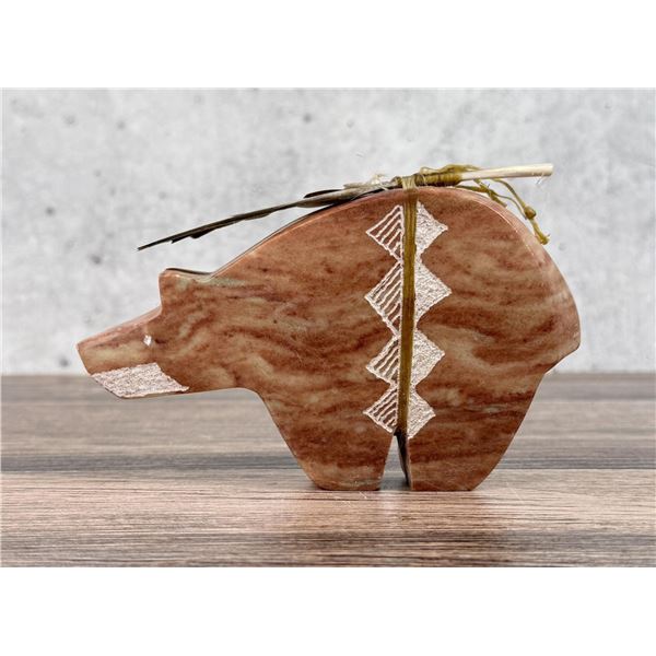 Richard Silver Navajo Alabaster Bear Fetish