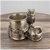 Image 1 : Meriden Silver Plate Owl Condiment Castor Set L6
