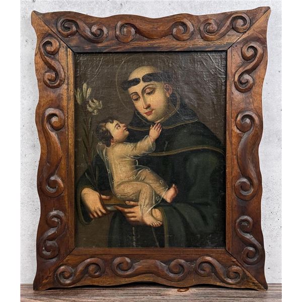 Cuzco School Saint Anthony of Padua Painting
