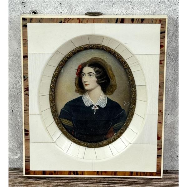 Portrait Painting on Ivory of Lola Montez