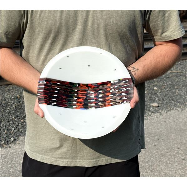 Martin Kremer Fused Glass White Cascade Bowl