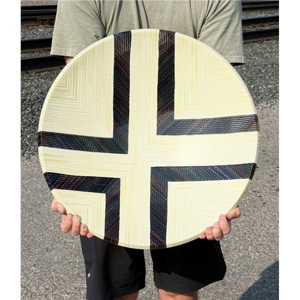 Martin Kremer Fused Glass White Cane Bowl