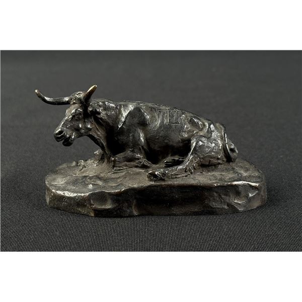 Charles M Russell Montana Sitting Steer Bronze