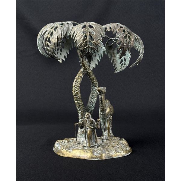 Mid Century Brass Bedouin Trader with Camel