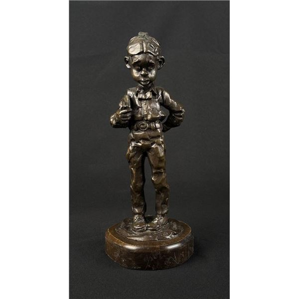 Gary Schildt Boy with Book Montana Bronze