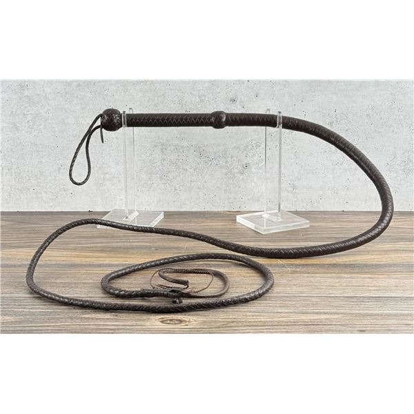 Ardour Crafts Brown Braided Leather Bullwhip