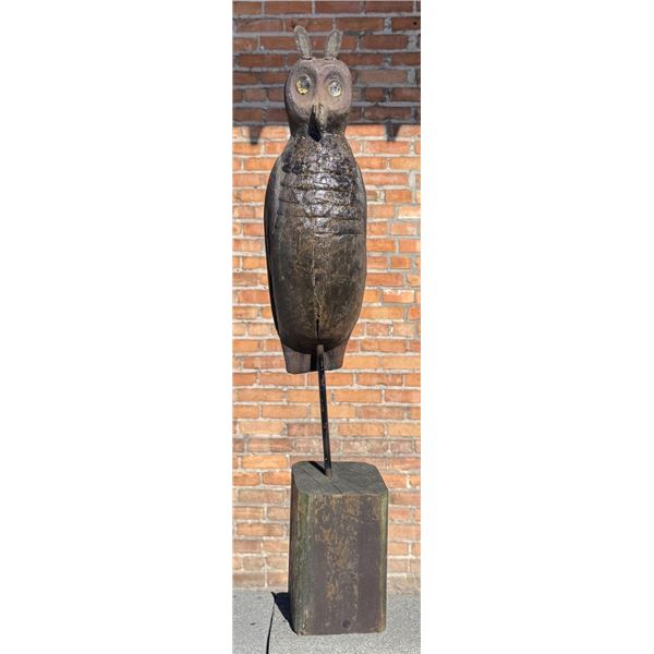Folk Art Great Horned Owl Decoy