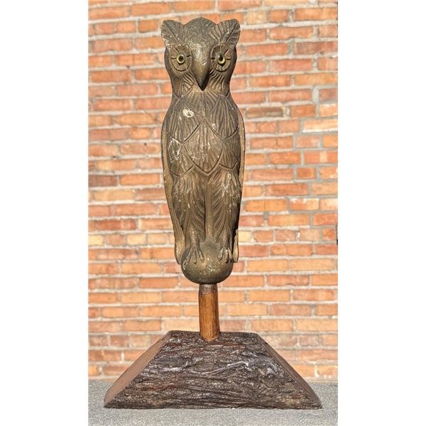 Antique Folk Art Owl Scarecrow Hunting Decoy