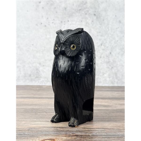 Black Forest German Carved Wood Owl Wall Pocket