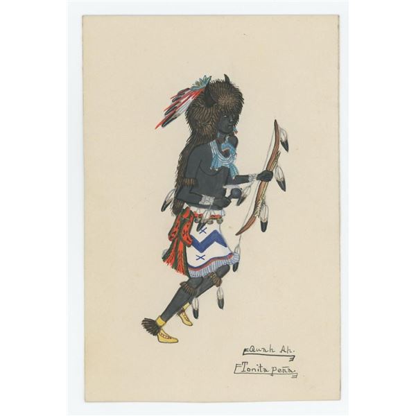 Tonita Pena Cochiti Pueblo Buffalo Dancer Painting