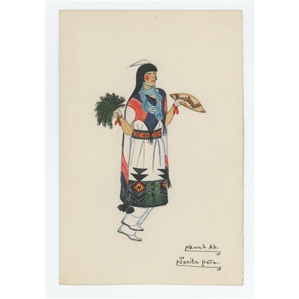 Tonita Pena Cochiti Pueblo Buffalo Dancer Painting