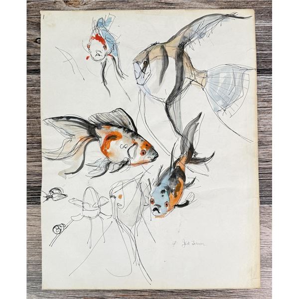 Janet Elizabeth Turner Fish Watercolor Painting
