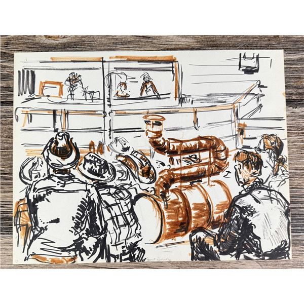 Janet Elizabeth Turner Cattle Auction Sketch