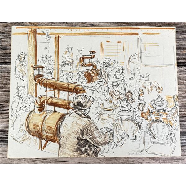 Janet Elizabeth Turner Cattle Auction Sketch
