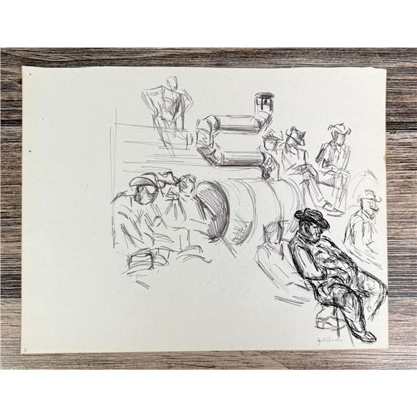 Janet Elizabeth Turner Cattle Auction Sketch