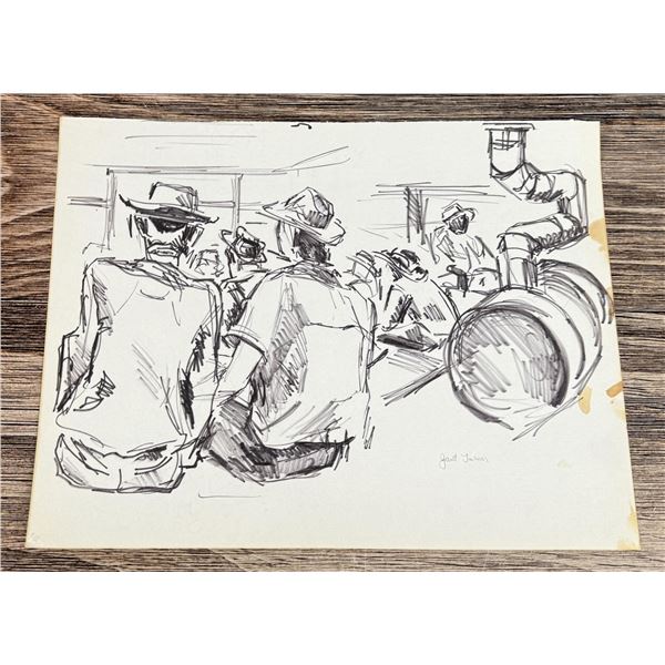 Janet Elizabeth Turner Cattle Auction Sketch