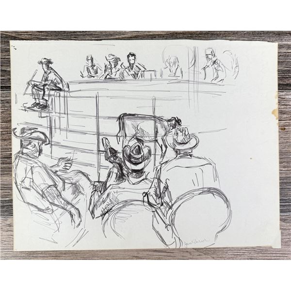 Janet Elizabeth Turner Cattle Auction Sketch
