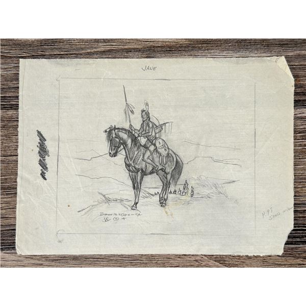 Byron Wolfe Indian Warrior Drawing