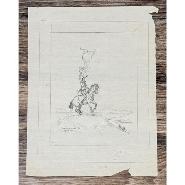 Byron Wolfe Indian War Signal Drawing