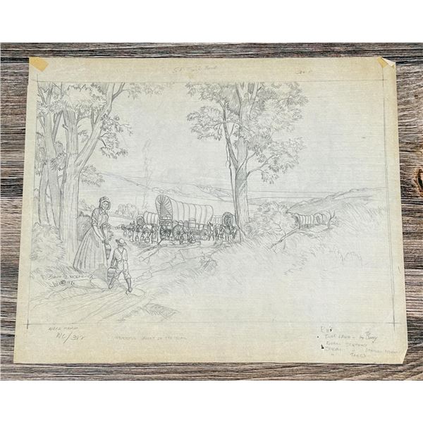 Byron Wolfe Peaceful Valley on the Trail Drawing