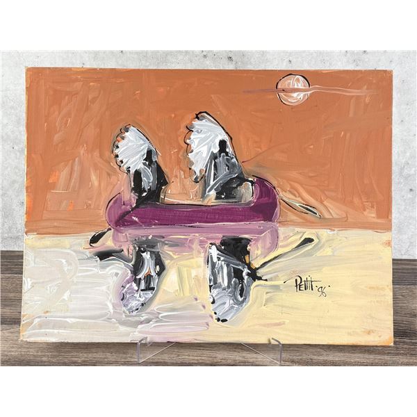 Mark Pettit Indians in Canoe Oil Painting