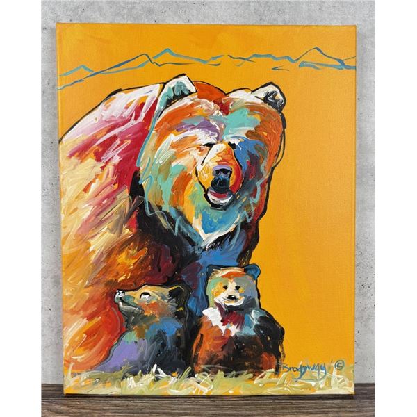 Mark Broadway Bear Family Acrylic Painting