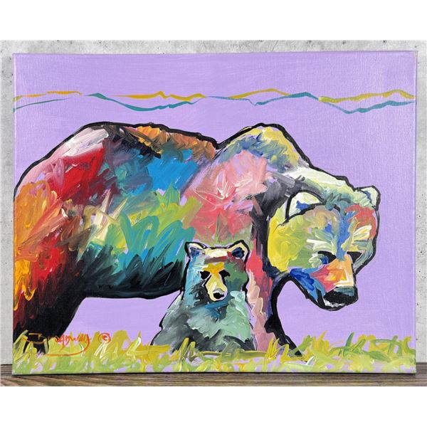Mark Broadway Mama Bear Acrylic Painting