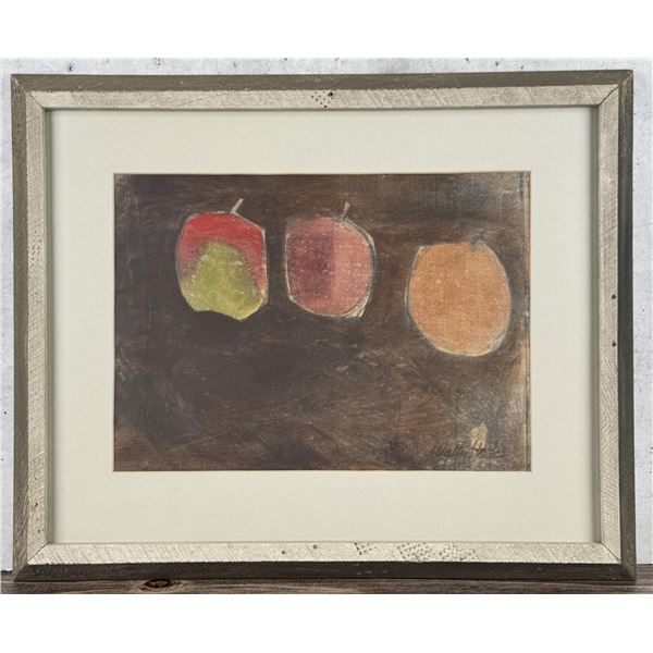 Walter Hook Fruit Still Life Gouache Painting