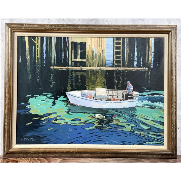 Winifred Root Fisherman Oil on Canvas Painting