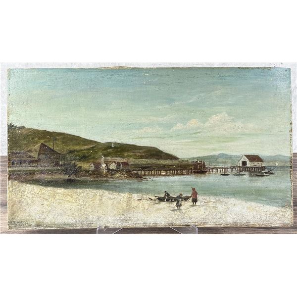 John Sykes Harford Pier and Hotel Marre Painting