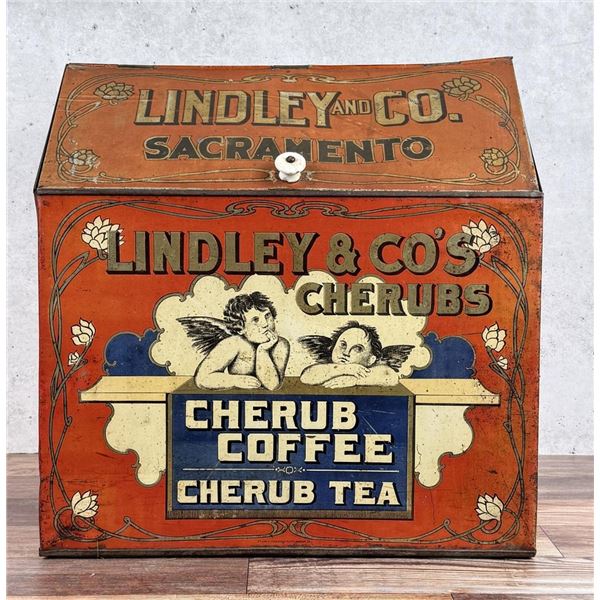 Lindley & Co. California Cherub Coffee Tin Bin