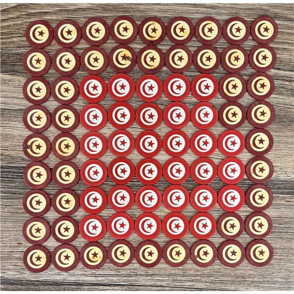 Antique Montana Saloon Clay Poker Chips