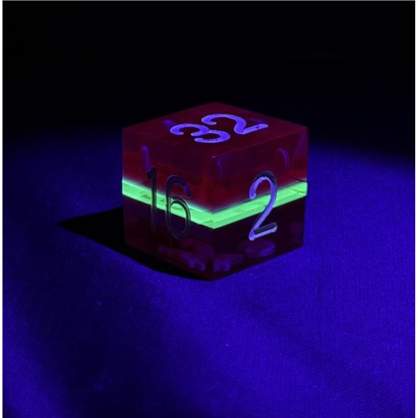 Green and Red Lucite Backgammon Doubling Cube