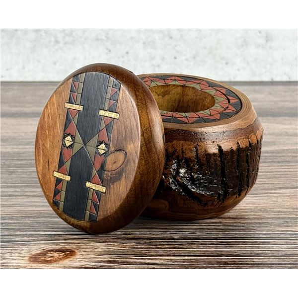C.W. Pickets Rustic Carved Hickory Box