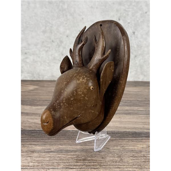 Folk Art Carved Wood Stag Plaque