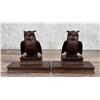 Black Forest German Carved Wood Owl Bookends