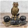 Black Forest German Carved Owl Inkwell Pen Stand