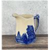 Image 1 : Blue White Yellowware Old Sleepy Eye Pitcher
