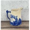 Image 2 : Blue White Yellowware Old Sleepy Eye Pitcher