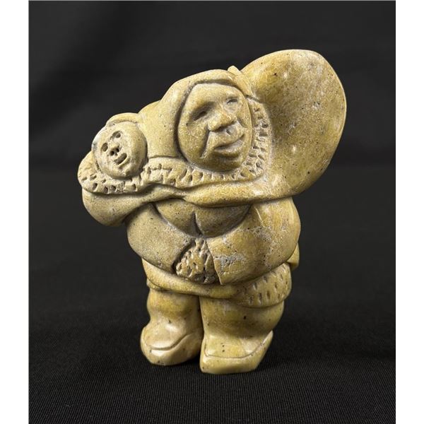 Silas Kayakjuak Inuit Eskimo Baby Setting Carving